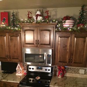 how to decorate above kitchen cabinets for christmas? 2