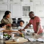 Family Making Breakfast in the Kitchen